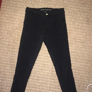 High rise black AE jeggings 6 long